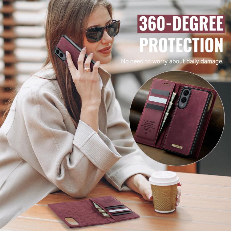 For Samsung Galaxy S25 Edge 5G CaseMe C49 Magnetic RFID Blocking Detachable Wallet Leather Phone Case