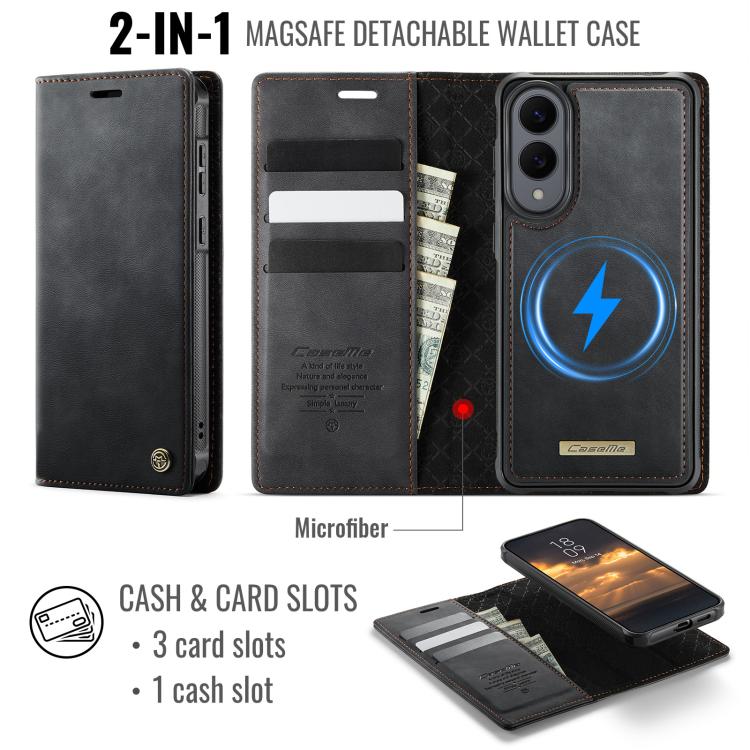 For Samsung Galaxy S25 Edge 5G CaseMe C49 Magnetic RFID Blocking Detachable Wallet Leather Phone Case