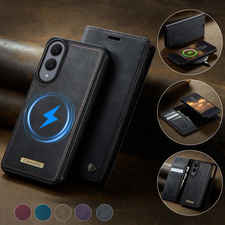 For Samsung Galaxy S25 Edge 5G CaseMe C49 Magnetic RFID Blocking Detachable Wallet Leather Phone Case
