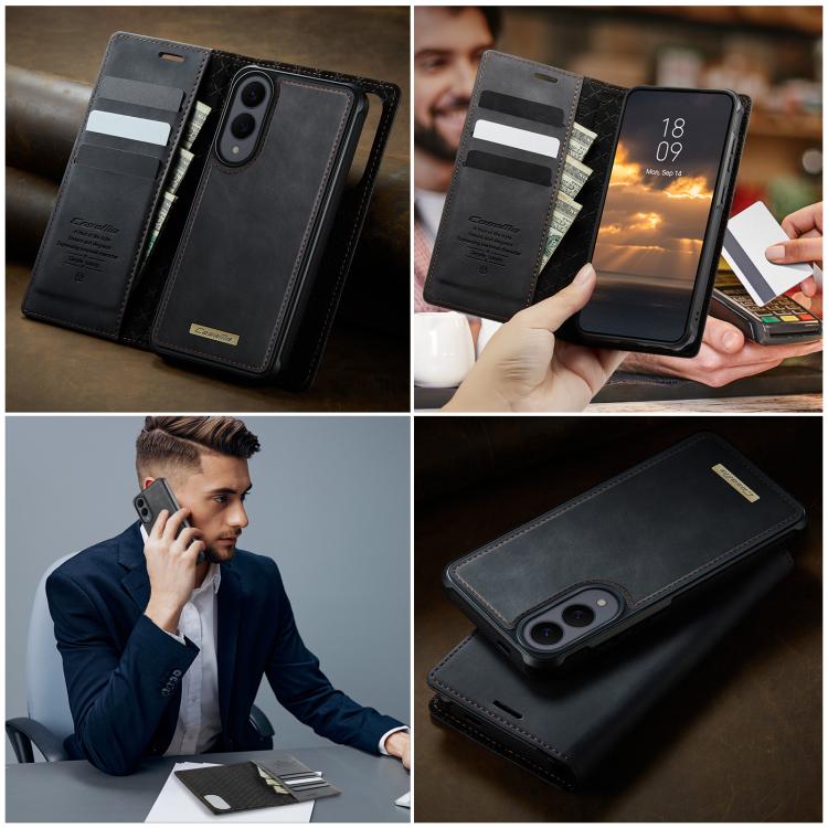 For Samsung Galaxy S25 Edge 5G CaseMe C49 Magnetic RFID Blocking Detachable Wallet Leather Phone Case