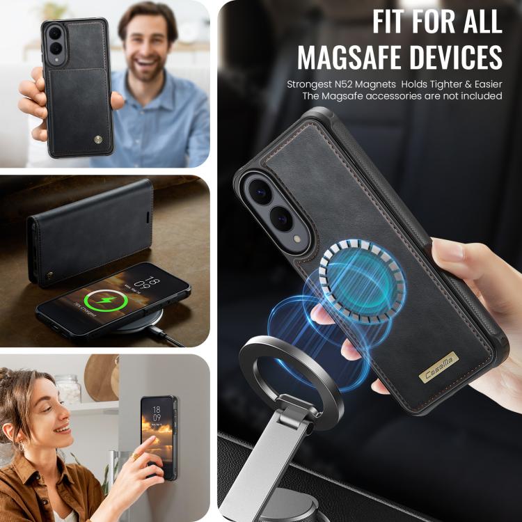 For Samsung Galaxy S25 Edge 5G CaseMe C49 Magnetic RFID Blocking Detachable Wallet Leather Phone Case