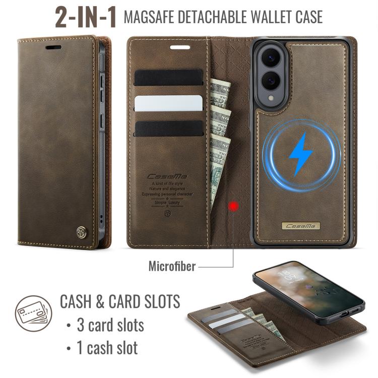 For Samsung Galaxy S25 Edge 5G CaseMe C49 Magnetic RFID Blocking Detachable Wallet Leather Phone Case