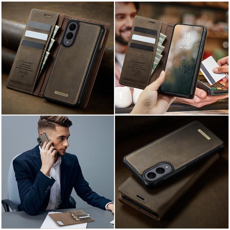 For Samsung Galaxy S25 Edge 5G CaseMe C49 Magnetic RFID Blocking Detachable Wallet Leather Phone Case