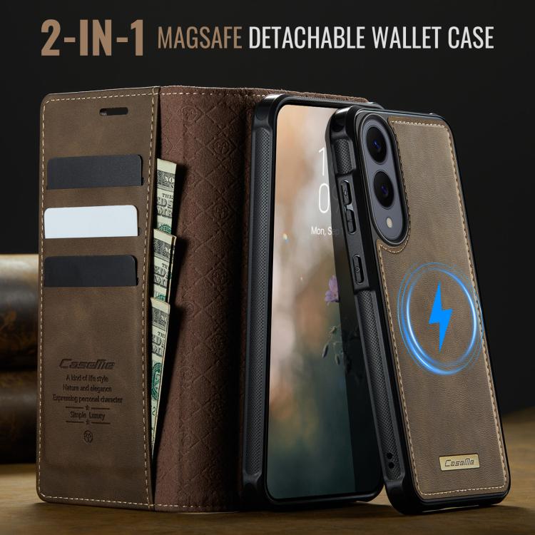 For Samsung Galaxy S25 Edge 5G CaseMe C49 Magnetic RFID Blocking Detachable Wallet Leather Phone Case