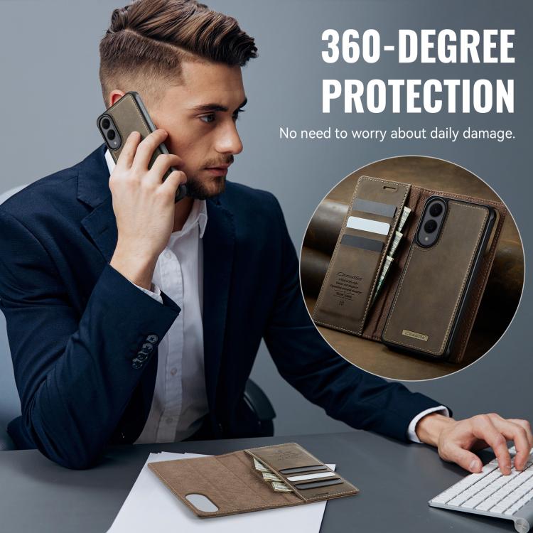 For Samsung Galaxy S25 Edge 5G CaseMe C49 Magnetic RFID Blocking Detachable Wallet Leather Phone Case