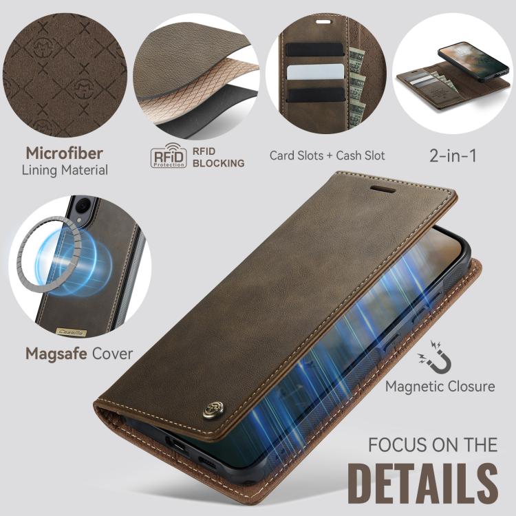 For Samsung Galaxy S25 Edge 5G CaseMe C49 Magnetic RFID Blocking Detachable Wallet Leather Phone Case