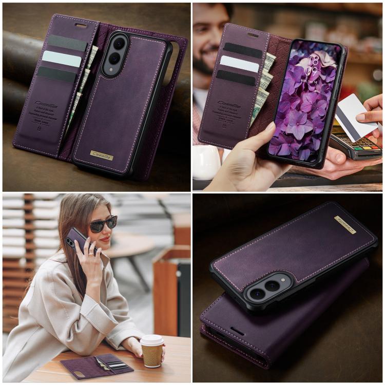 For Samsung Galaxy S25 Edge 5G CaseMe C49 Magnetic RFID Blocking Detachable Wallet Leather Phone Case