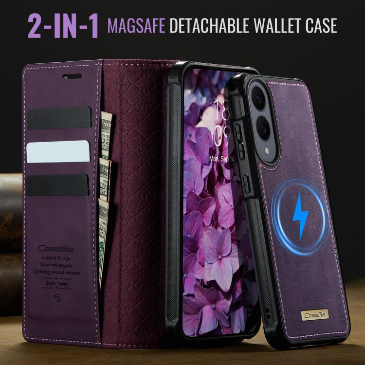 For Samsung Galaxy S25 Edge 5G CaseMe C49 Magnetic RFID Blocking Detachable Wallet Leather Phone Case
