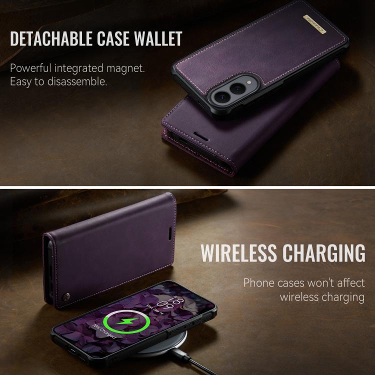 For Samsung Galaxy S25 Edge 5G CaseMe C49 Magnetic RFID Blocking Detachable Wallet Leather Phone Case
