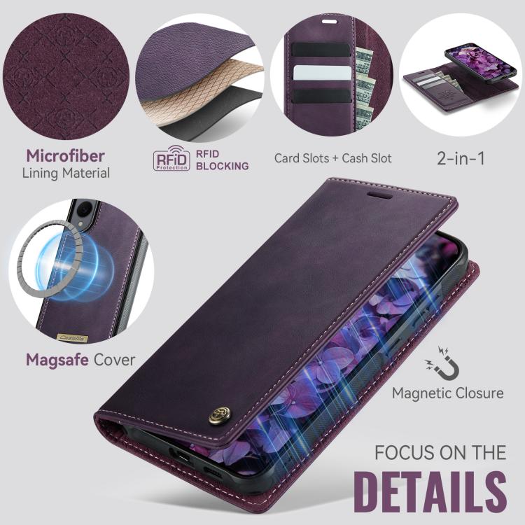 For Samsung Galaxy S25 Edge 5G CaseMe C49 Magnetic RFID Blocking Detachable Wallet Leather Phone Case