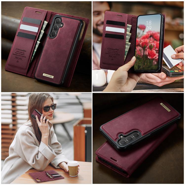 For Samsung Galaxy S25 FE 5G CaseMe C49 Magnetic RFID Blocking Detachable Wallet Leather Phone Case