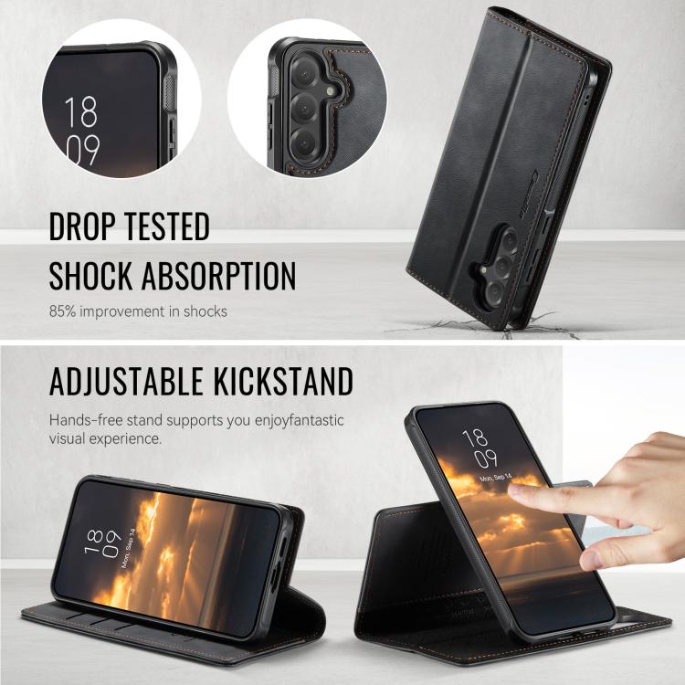 For Samsung Galaxy S25 FE 5G CaseMe C49 Magnetic RFID Blocking Detachable Wallet Leather Phone Case