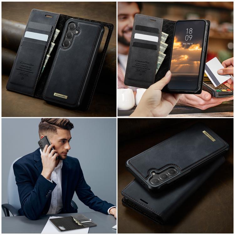 For Samsung Galaxy S25 FE 5G CaseMe C49 Magnetic RFID Blocking Detachable Wallet Leather Phone Case