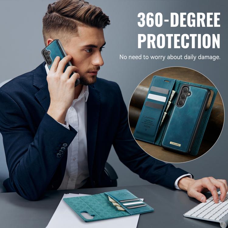 For Samsung Galaxy S25 FE 5G CaseMe C49 Magnetic RFID Blocking Detachable Wallet Leather Phone Case