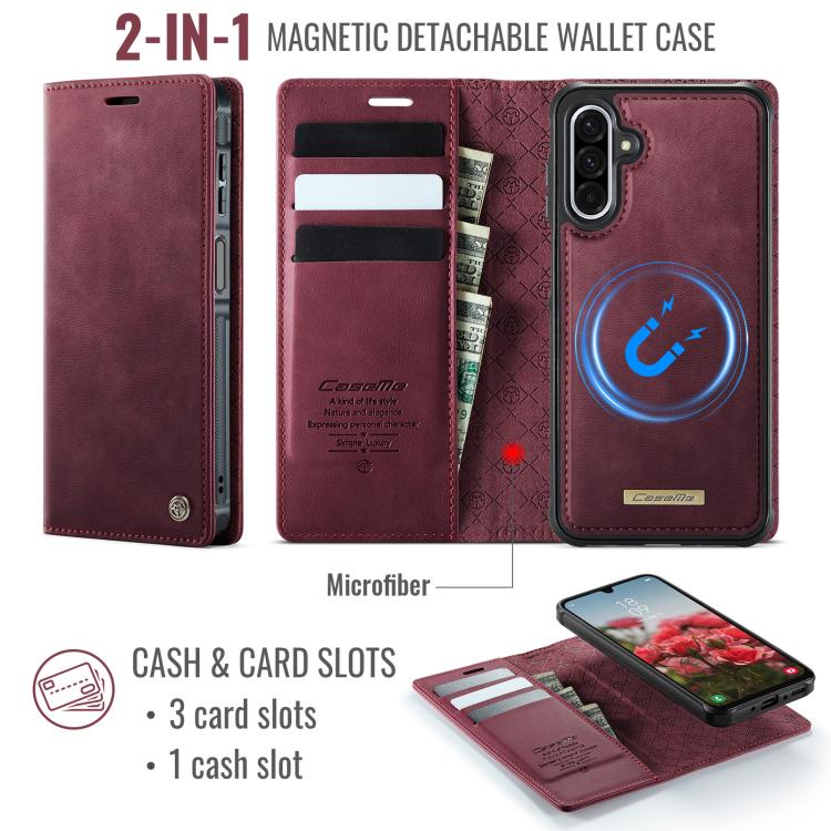 For Samsung Galaxy A17 CaseMe C49 Magnetic RFID Blocking Detachable Wallet Leather Phone Case