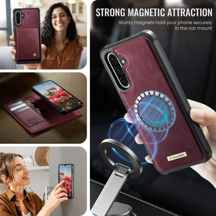For Samsung Galaxy A17 CaseMe C49 Magnetic RFID Blocking Detachable Wallet Leather Phone Case