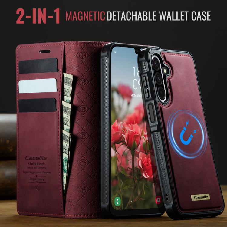 For Samsung Galaxy A17 CaseMe C49 Magnetic RFID Blocking Detachable Wallet Leather Phone Case