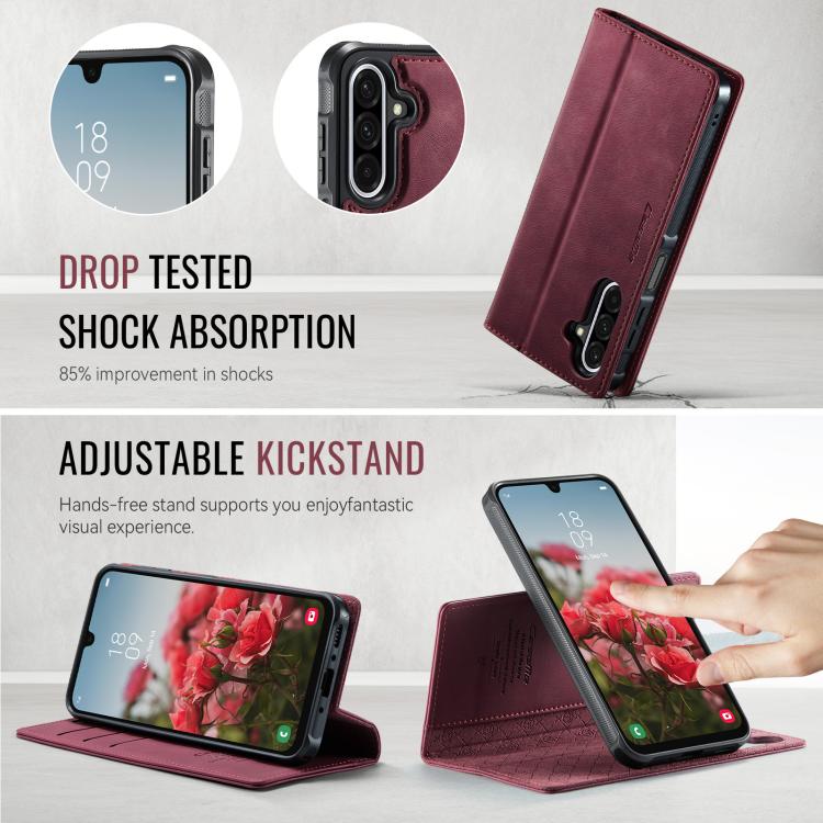 For Samsung Galaxy A17 CaseMe C49 Magnetic RFID Blocking Detachable Wallet Leather Phone Case