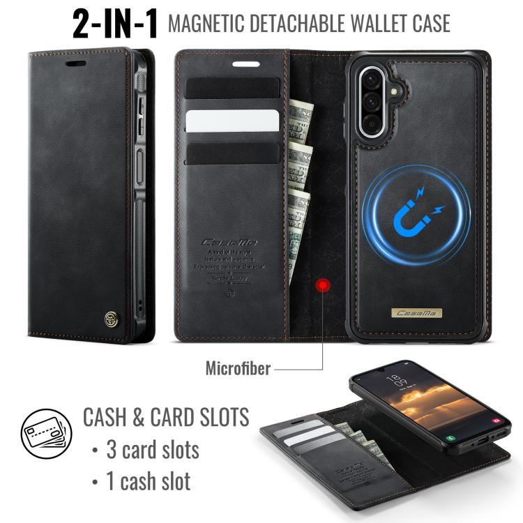 For Samsung Galaxy A17 CaseMe C49 Magnetic RFID Blocking Detachable Wallet Leather Phone Case