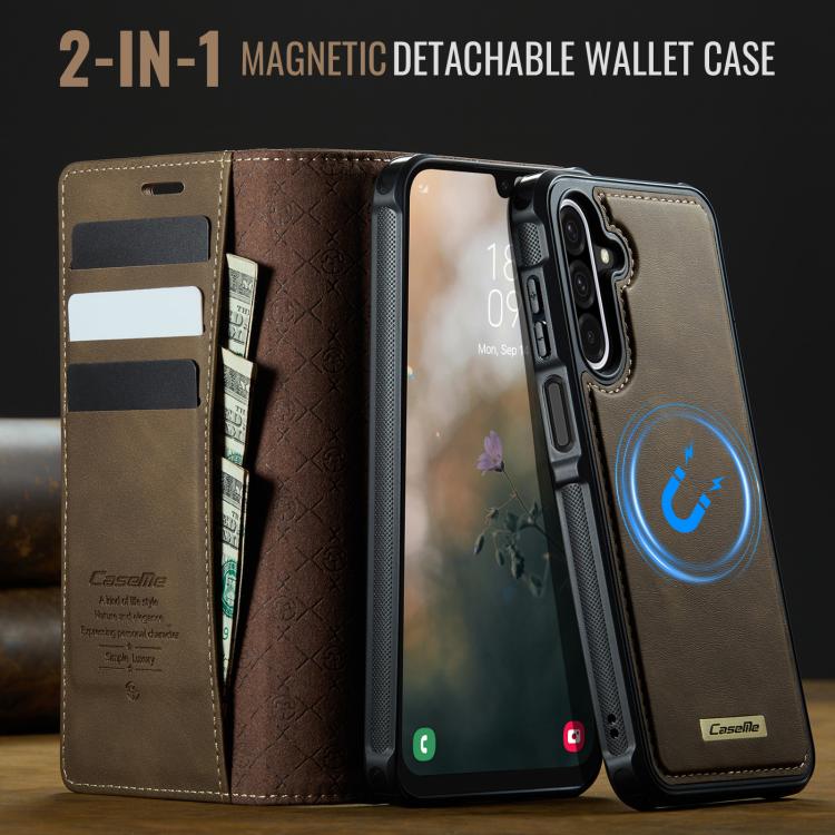 For Samsung Galaxy A17 CaseMe C49 Magnetic RFID Blocking Detachable Wallet Leather Phone Case