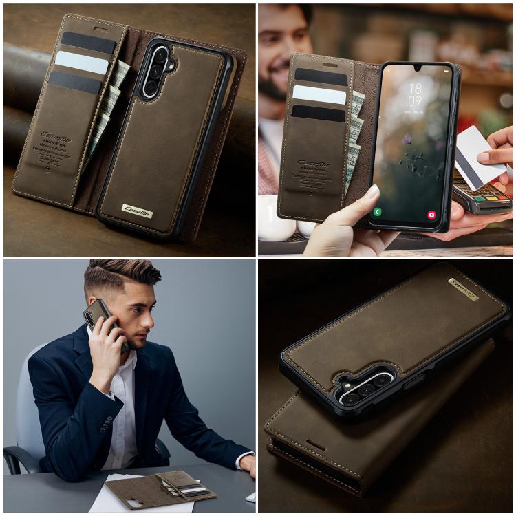 For Samsung Galaxy A17 CaseMe C49 Magnetic RFID Blocking Detachable Wallet Leather Phone Case