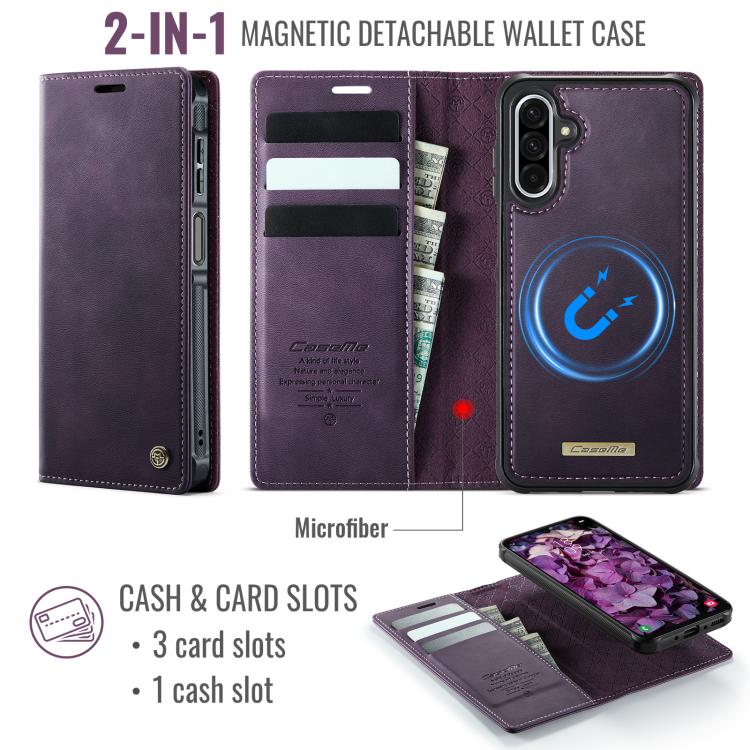 For Samsung Galaxy A17 CaseMe C49 Magnetic RFID Blocking Detachable Wallet Leather Phone Case