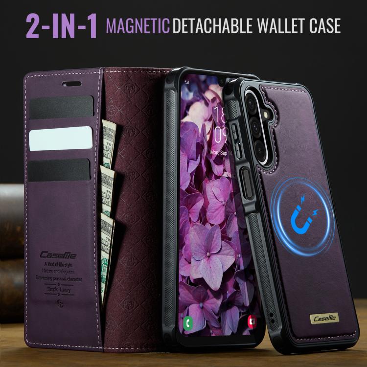 For Samsung Galaxy A17 CaseMe C49 Magnetic RFID Blocking Detachable Wallet Leather Phone Case