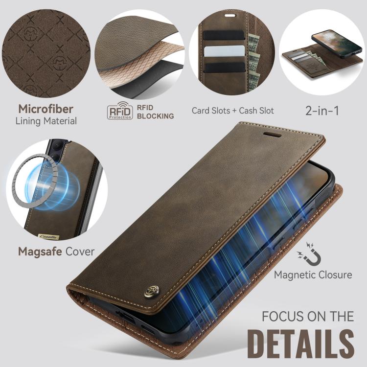 For Samsung Galaxy S26 5G CaseMe C49 Magnetic RFID Blocking Detachable Wallet Leather Phone Case