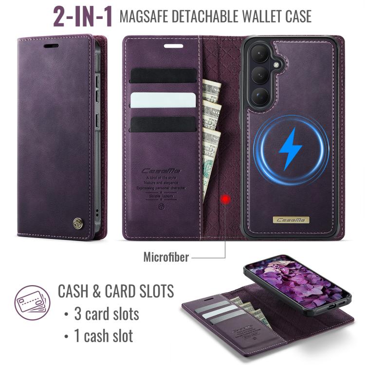 For Samsung Galaxy S26 5G CaseMe C49 Magnetic RFID Blocking Detachable Wallet Leather Phone Case