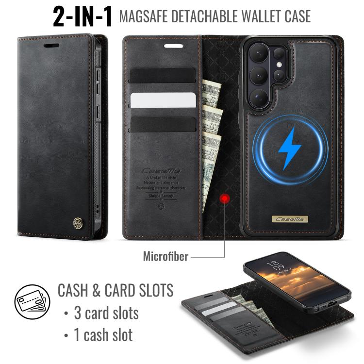 For Samsung Galaxy S26 Ultra 5G CaseMe C49 Magnetic RFID Blocking Detachable Wallet Leather Phone Case