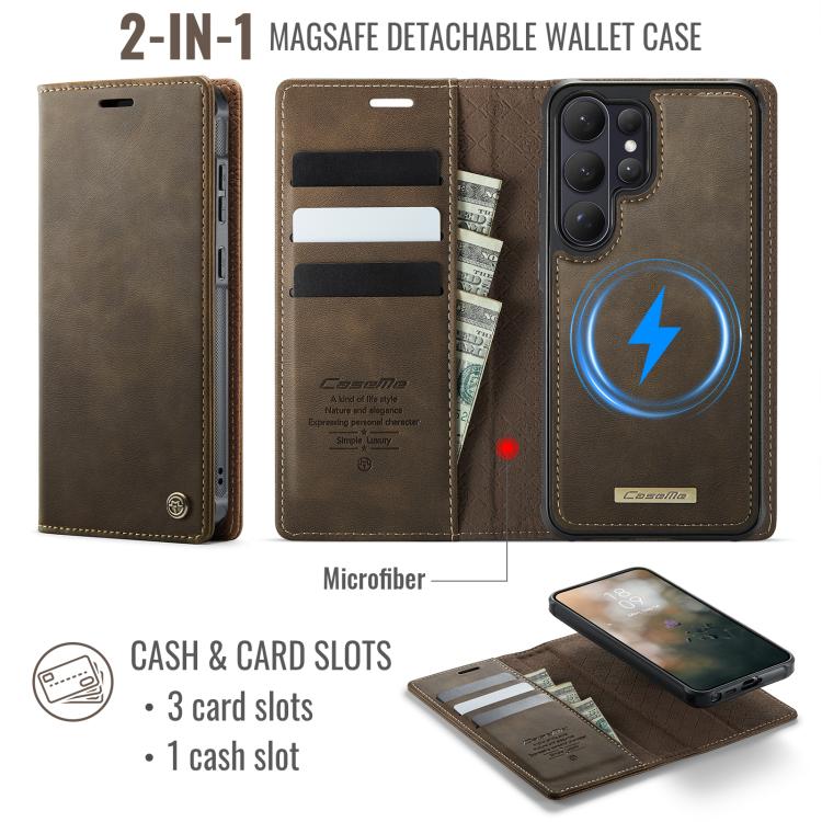 For Samsung Galaxy S26 Ultra 5G CaseMe C49 Magnetic RFID Blocking Detachable Wallet Leather Phone Case