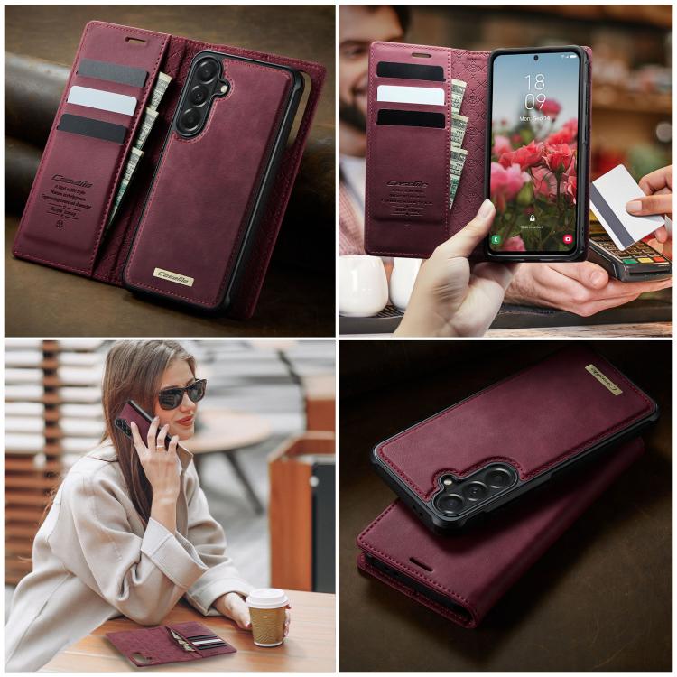 For Samsung Galaxy A57 5G CaseMe C49 Magnetic RFID Blocking Detachable Wallet Leather Phone Case
