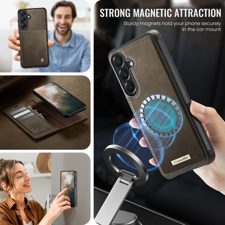 For Samsung Galaxy A57 5G CaseMe C49 Magnetic RFID Blocking Detachable Wallet Leather Phone Case
