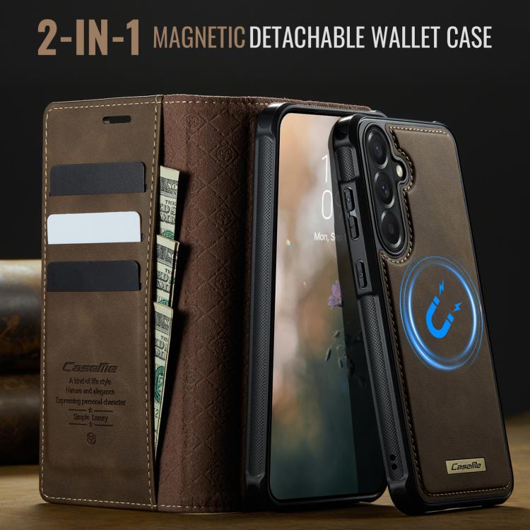 For Samsung Galaxy A57 5G CaseMe C49 Magnetic RFID Blocking Detachable Wallet Leather Phone Case