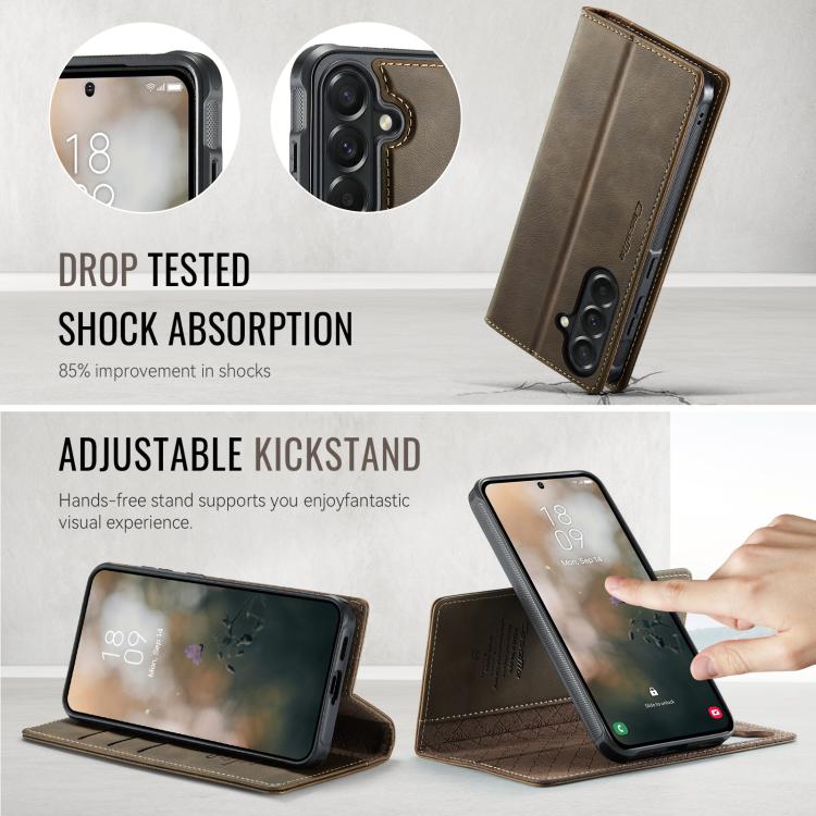 For Samsung Galaxy A57 5G CaseMe C49 Magnetic RFID Blocking Detachable Wallet Leather Phone Case