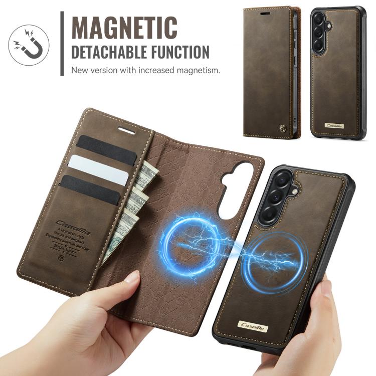For Samsung Galaxy A57 5G CaseMe C49 Magnetic RFID Blocking Detachable Wallet Leather Phone Case