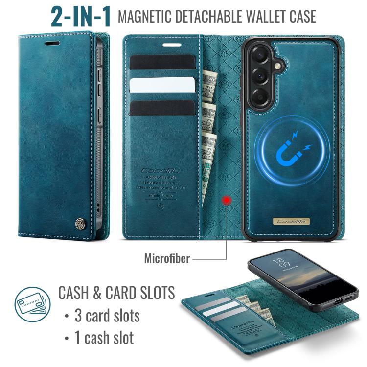 For Samsung Galaxy A57 5G CaseMe C49 Magnetic RFID Blocking Detachable Wallet Leather Phone Case