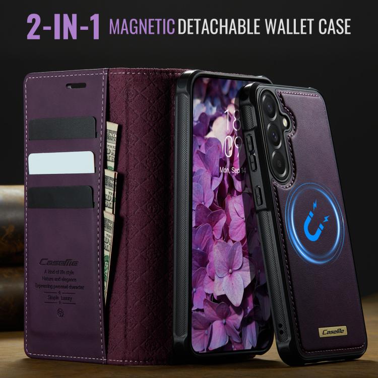 For Samsung Galaxy A57 5G CaseMe C49 Magnetic RFID Blocking Detachable Wallet Leather Phone Case