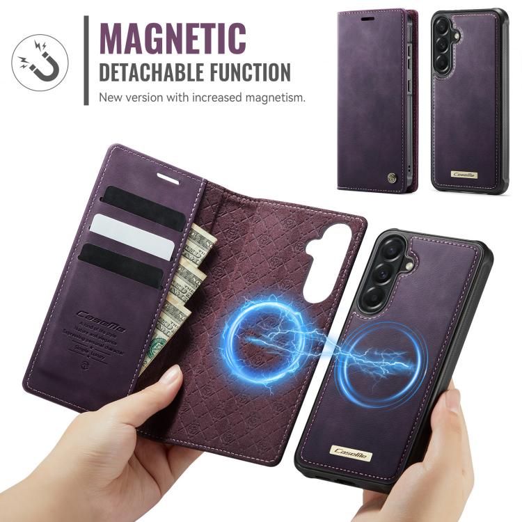 For Samsung Galaxy A57 5G CaseMe C49 Magnetic RFID Blocking Detachable Wallet Leather Phone Case
