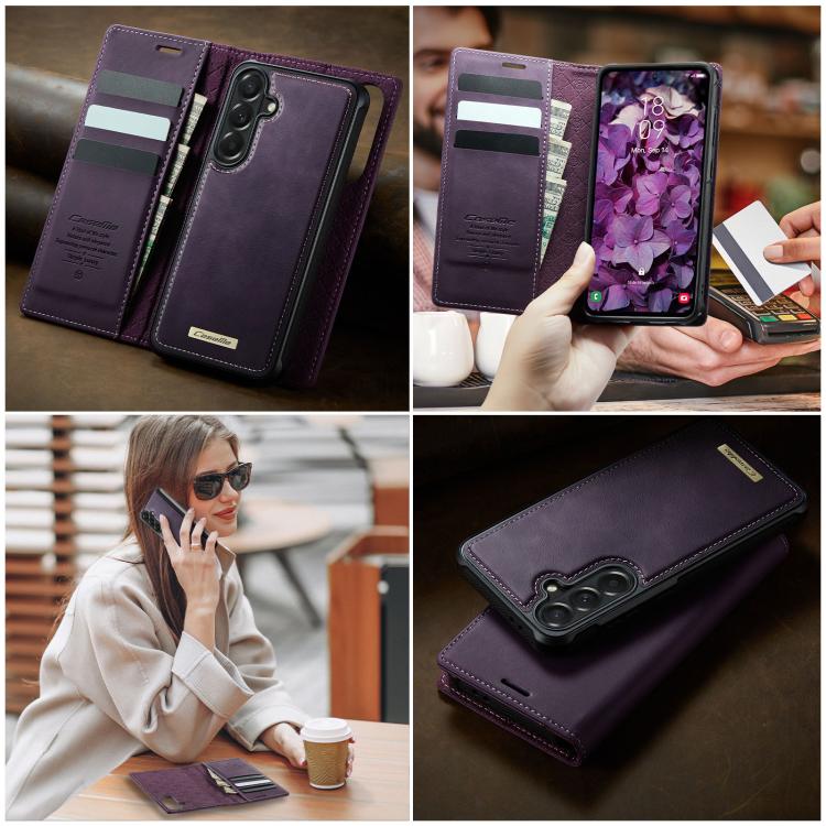 For Samsung Galaxy A57 5G CaseMe C49 Magnetic RFID Blocking Detachable Wallet Leather Phone Case