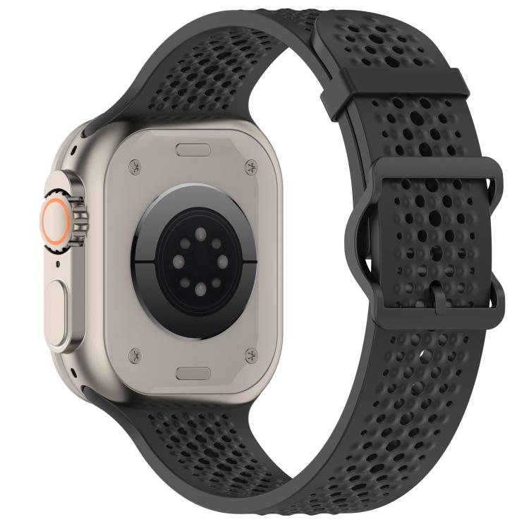 For Apple Watch 46mm / 49mm / 45mm / 44mm Breathable Holes Silicone Watch Band