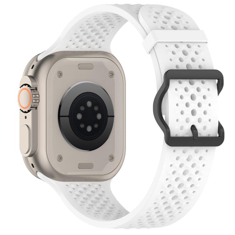 For Apple Watch 46mm / 49mm / 45mm / 44mm Breathable Holes Silicone Watch Band