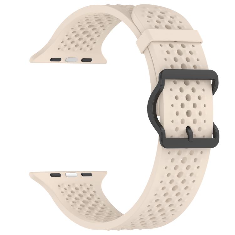 For Apple Watch 46mm / 49mm / 45mm / 44mm Breathable Holes Silicone Watch Band