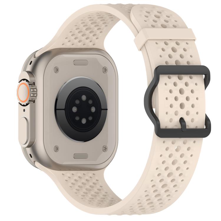 For Apple Watch 46mm / 49mm / 45mm / 44mm Breathable Holes Silicone Watch Band