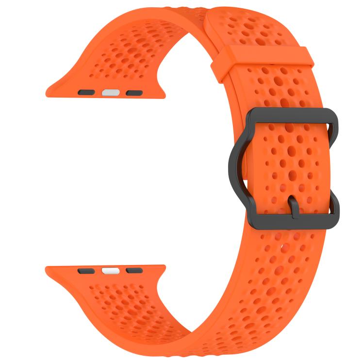 For Apple Watch 46mm / 49mm / 45mm / 44mm Breathable Holes Silicone Watch Band