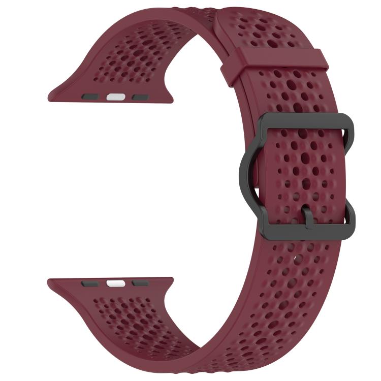 For Apple Watch 46mm / 49mm / 45mm / 44mm Breathable Holes Silicone Watch Band