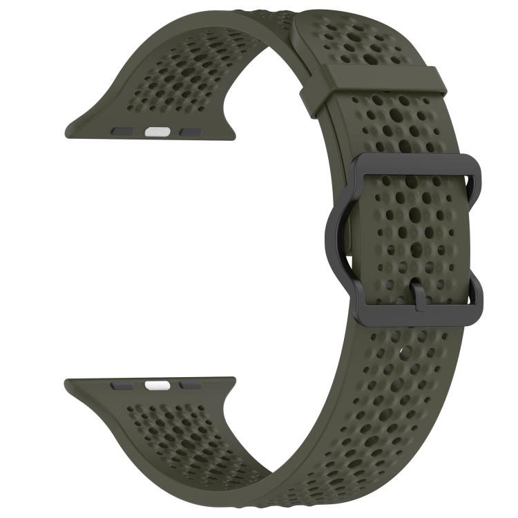 For Apple Watch 46mm / 49mm / 45mm / 44mm Breathable Holes Silicone Watch Band