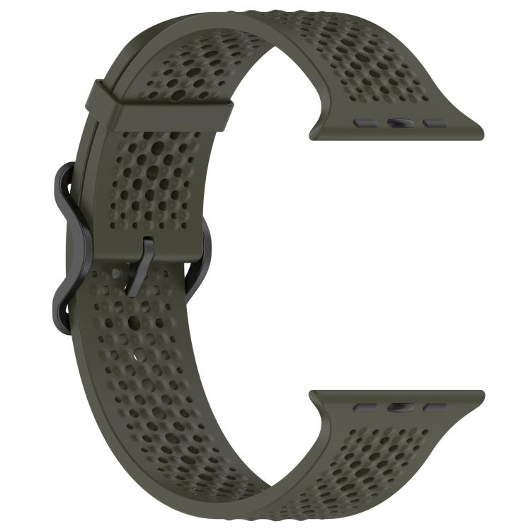For Apple Watch 46mm / 49mm / 45mm / 44mm Breathable Holes Silicone Watch Band