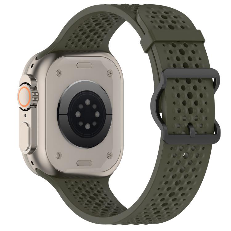 For Apple Watch 46mm / 49mm / 45mm / 44mm Breathable Holes Silicone Watch Band