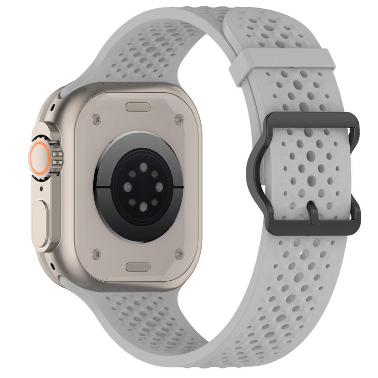 For Apple Watch 46mm / 49mm / 45mm / 44mm Breathable Holes Silicone Watch Band